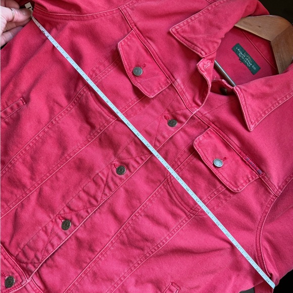 Lauren Jeans Co Ralph Lauren Red Denim Jacket Vintage Wash - Picture 10 of 11